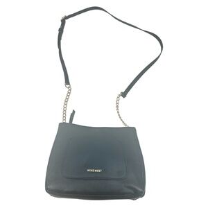 Nine West Black Leather Crossbody Bag w Chain